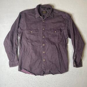 Eddie Bauer Elkhorn Twill Long Sleeve Button Up Shirt Men's Large Purple USA
